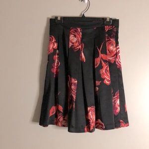 Black floral skirt